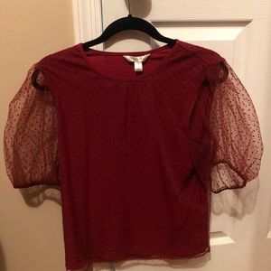 BANANA REPUBLIC NWT Tulle Puff Sleeve top size XS